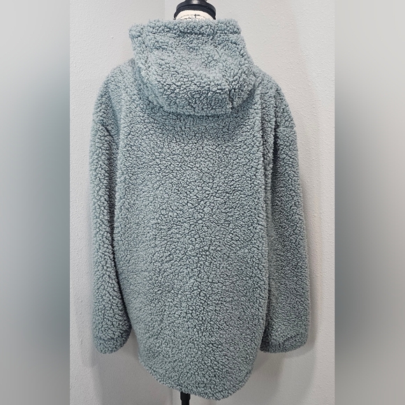 Cabin Fever By Ramatex Women's XL Sage Green Sherpa Pullover Hoodie Outdoor Cozy - Picture 8 of 15